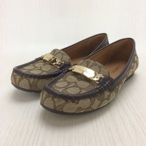 Coach A01918 Olive Loafers Shoes Canvas